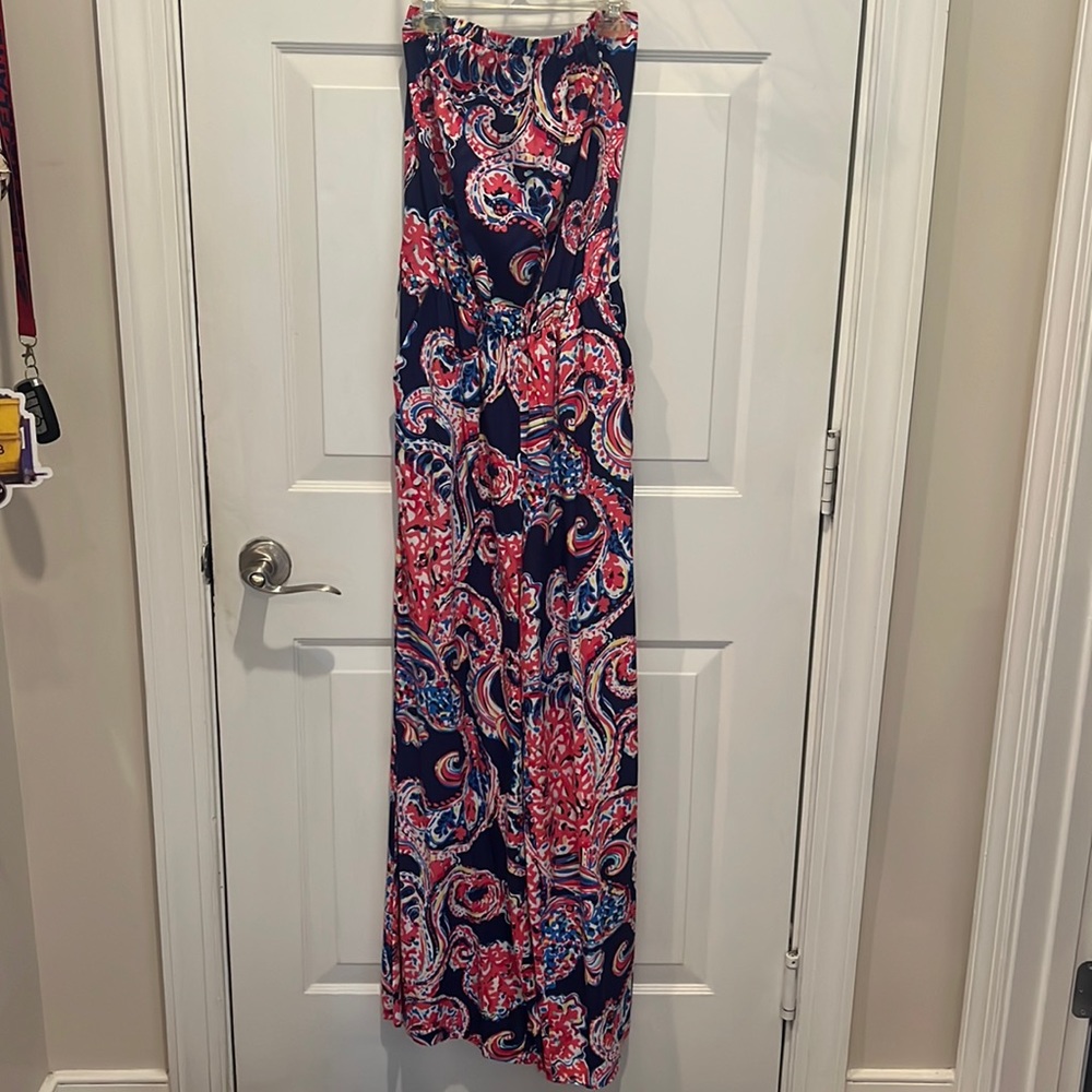 Lilly Pulitzer strapless pants suit size small with pockets